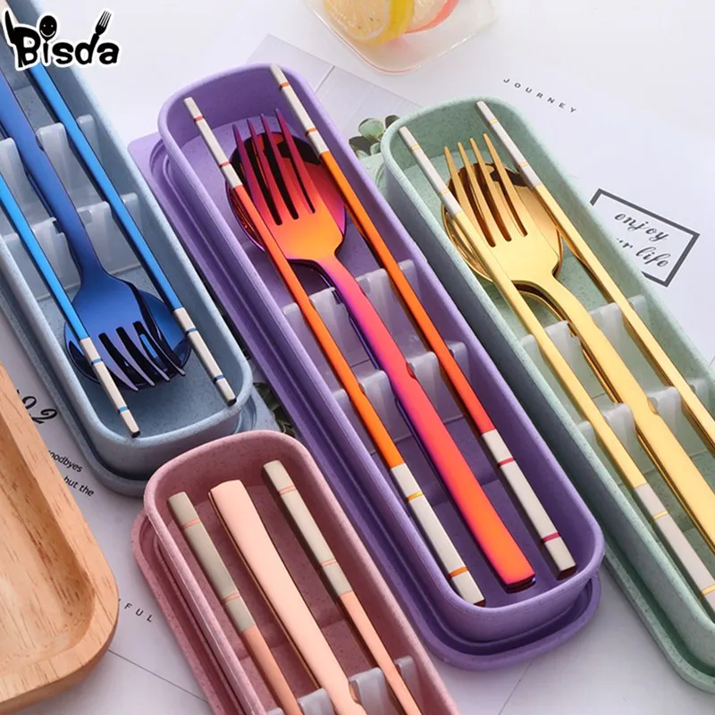 Kids Outdoor Dining Set - Portable Dinner Set With Box Stainless
