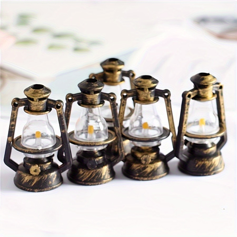 Kids Outdoor Cubby House - Vintage Mini Oil Lamp Dollhouse Miniature