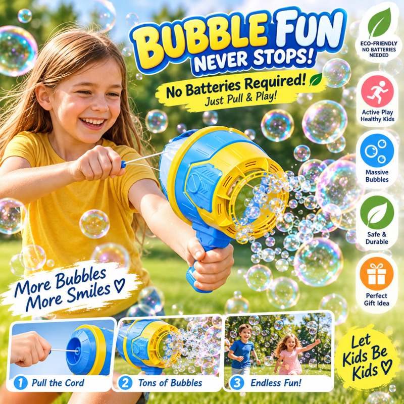 Battery Free Bubble Gun Machin - Kids Outdoor Easter Gifts 评论和价格