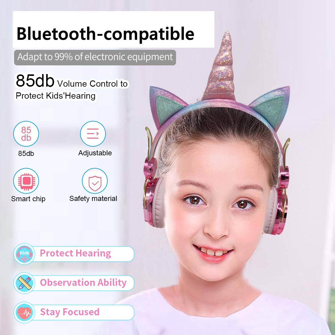 Cute Unicorn Wireless Earphone - Kids Outdoor Videos 评论和价格
