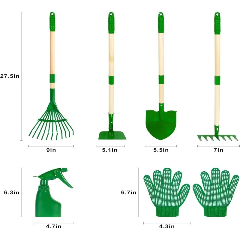 7Pcs Kids Gardening Tools Set  - Kids Outdoor Yard Tools 评论和价格