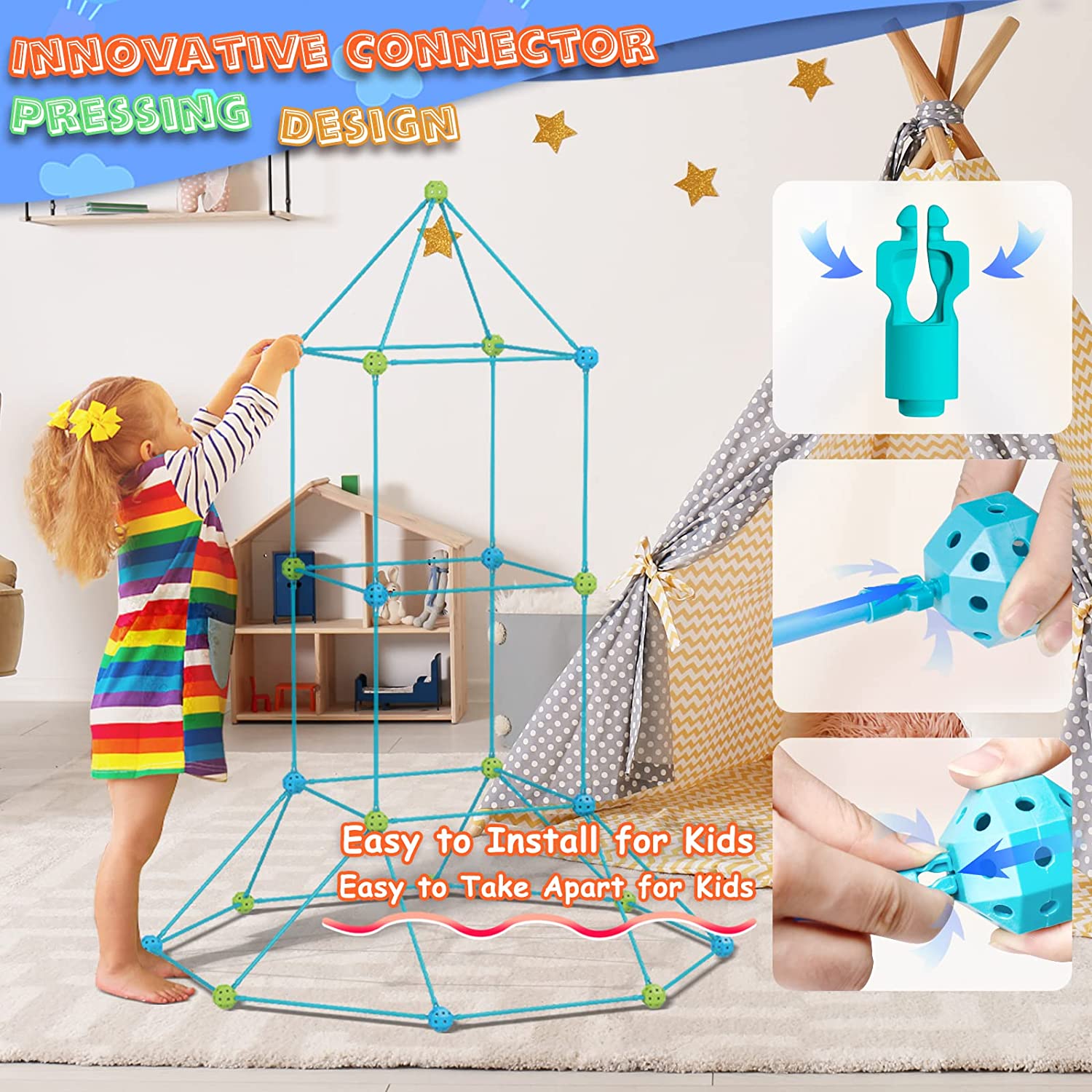 Children's DIY Building Castle - Outdoor Kids In An Indoor World 评论和价格