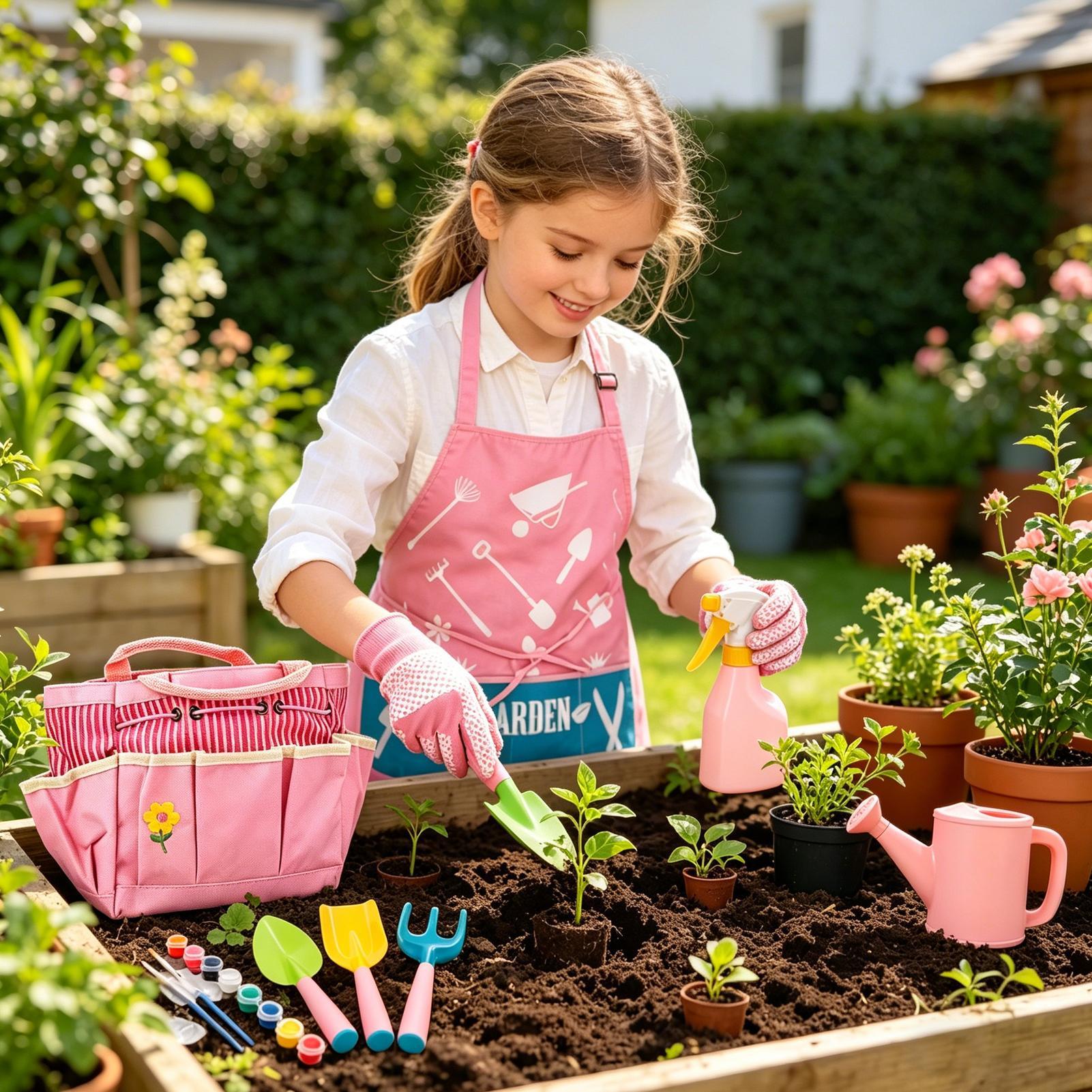 Kids Gardening Kit Lightweight - Kids Outdoor Yard Tools 评论和价格