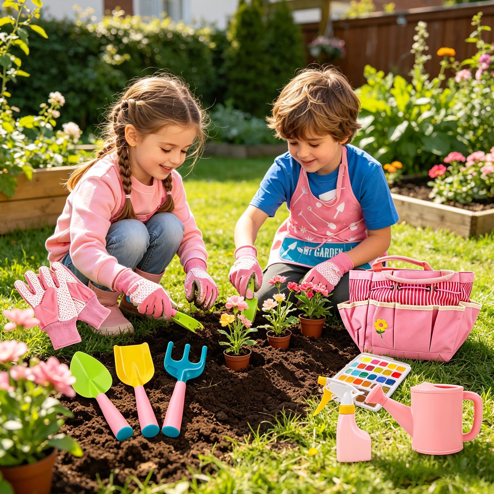 Kids Gardening Kit Lightweight - Kids Outdoor Yard Tools 评论和价格