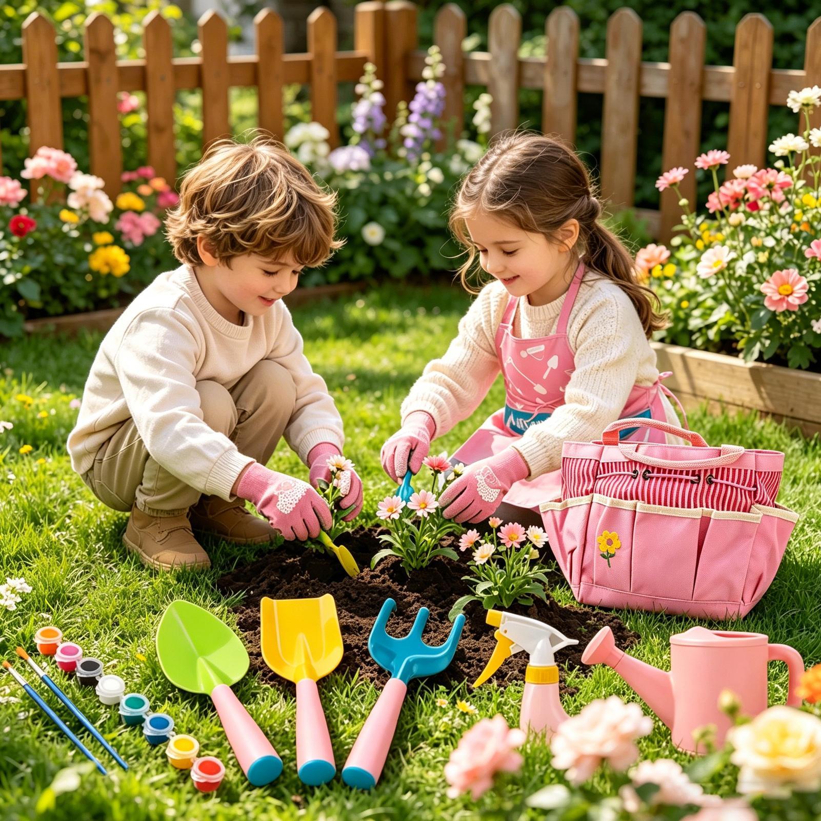 Kids Gardening Kit Lightweight - Kids Outdoor Yard Tools 评论和价格