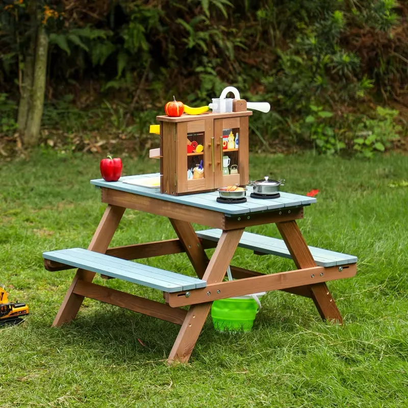 Wooden Picnic Table Set for Ki - Kids Outdoor Mud Table 评论和价格