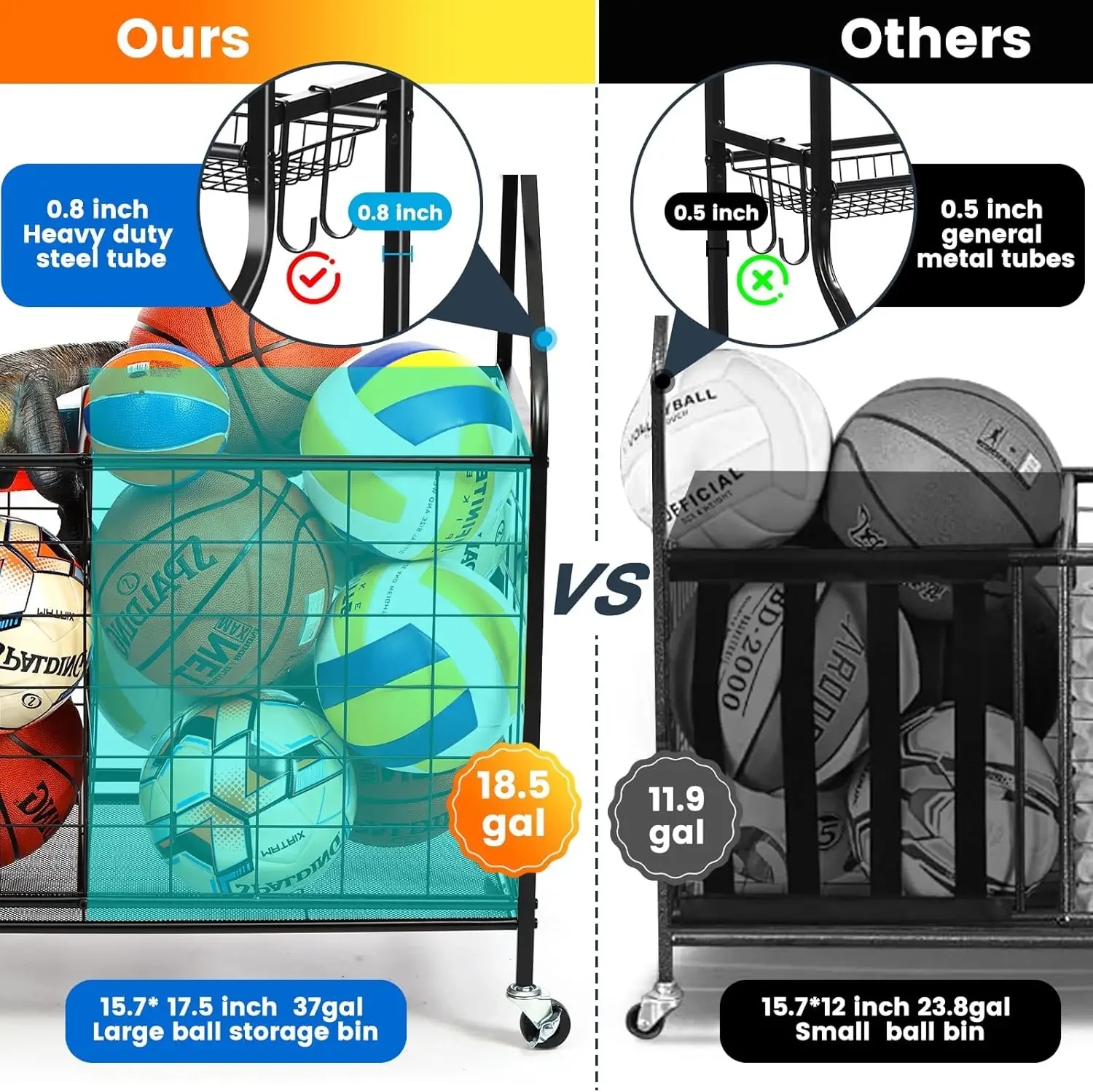 Steel Basketball Rack Organize - Kids Outdoor Gym 评论和价格