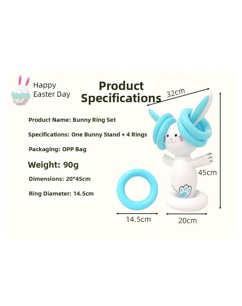 Easter Inflatable Bunny Ring T - Kids Outdoor Games For Party 评论和价格