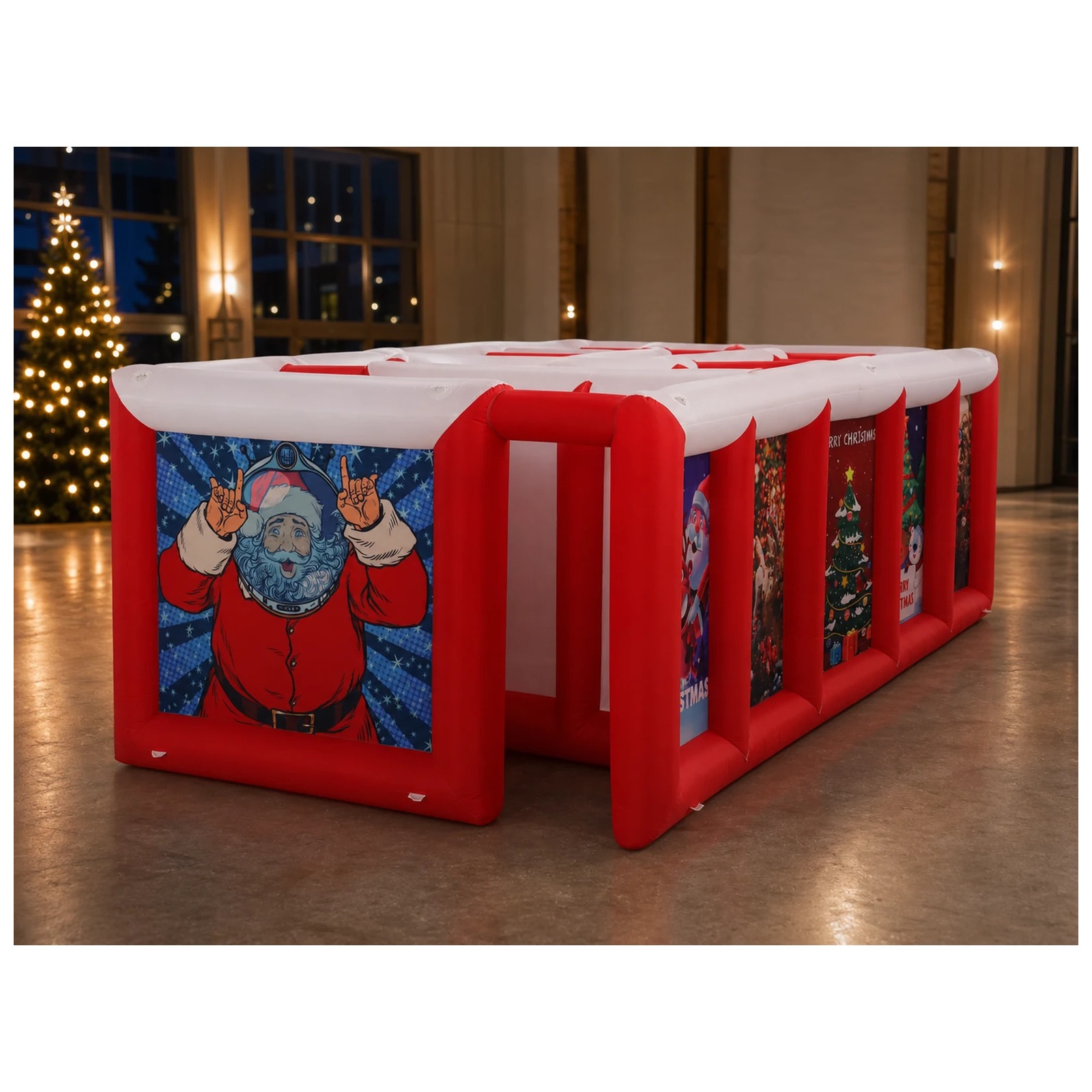 Large Red White Flat Roof Infl - Kids Outdoor Games For Party 评论和价格