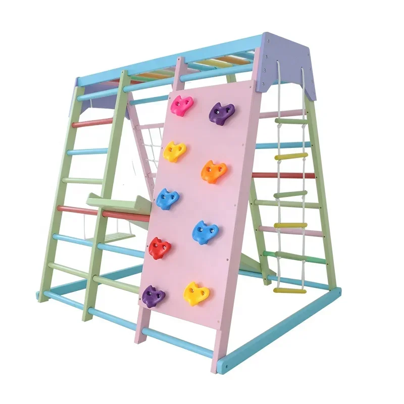 Kids Wooden Climbing Frame Ind - Kids Outdoor Gym 评论和价格