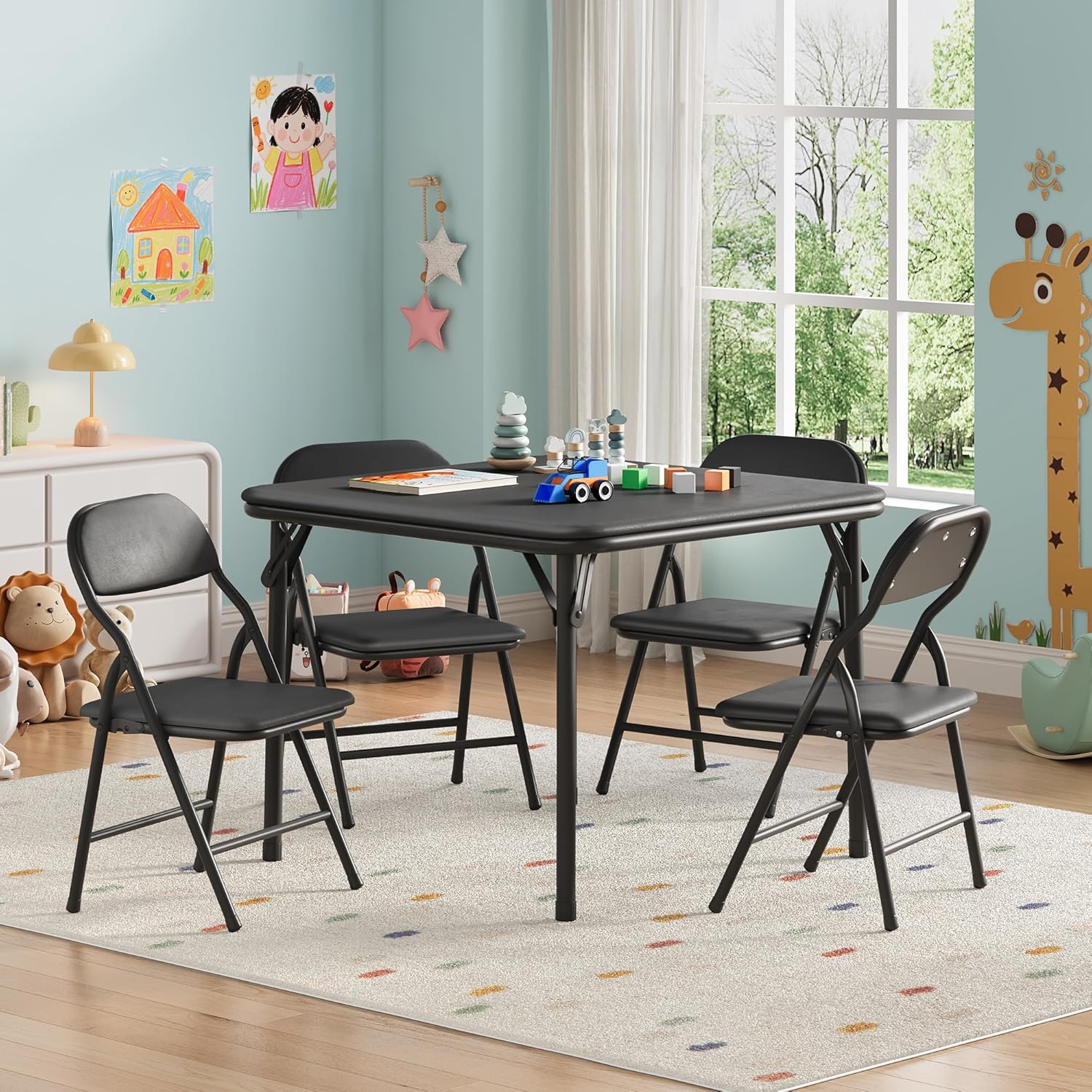 5-Piece Kids Folding Table and - Kids Outdoor Chair And Table 评论和价格