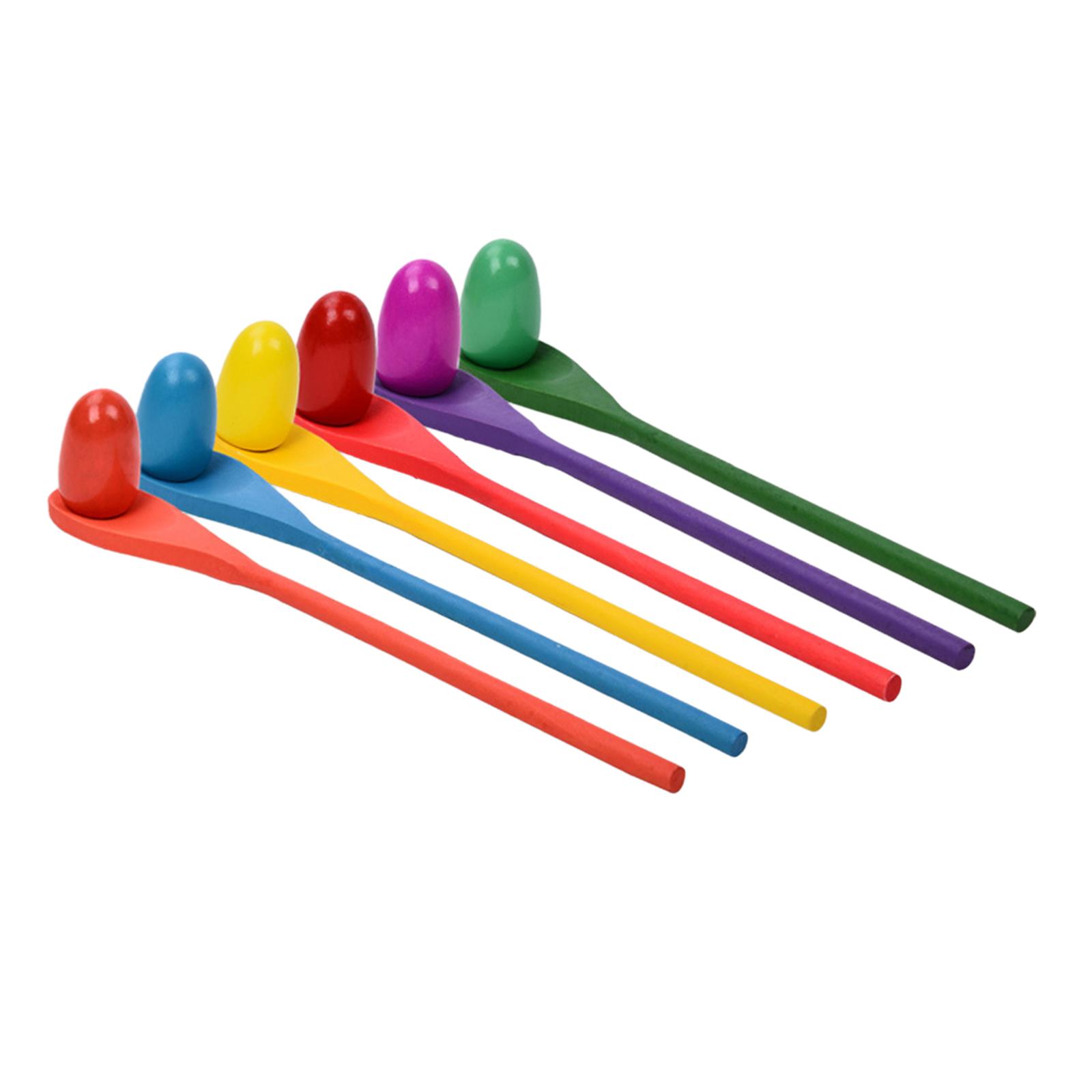 6 Pieces Egg Spoon Race Game H - Kids Outdoor Yard Games 评论和价格